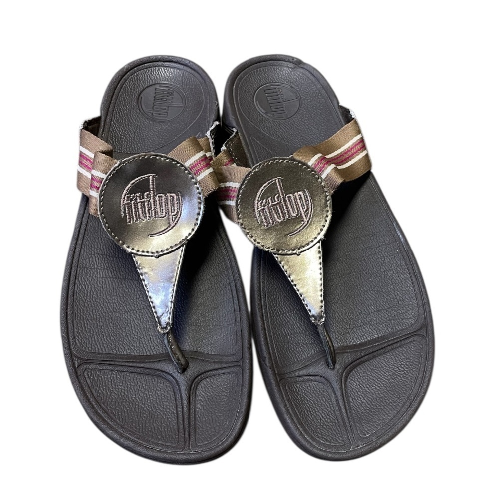 Fitflop Thong Walkstar Sandals Women's Size 9 Bronze Comfort slip on Flip Flops - Picture 2 of 11